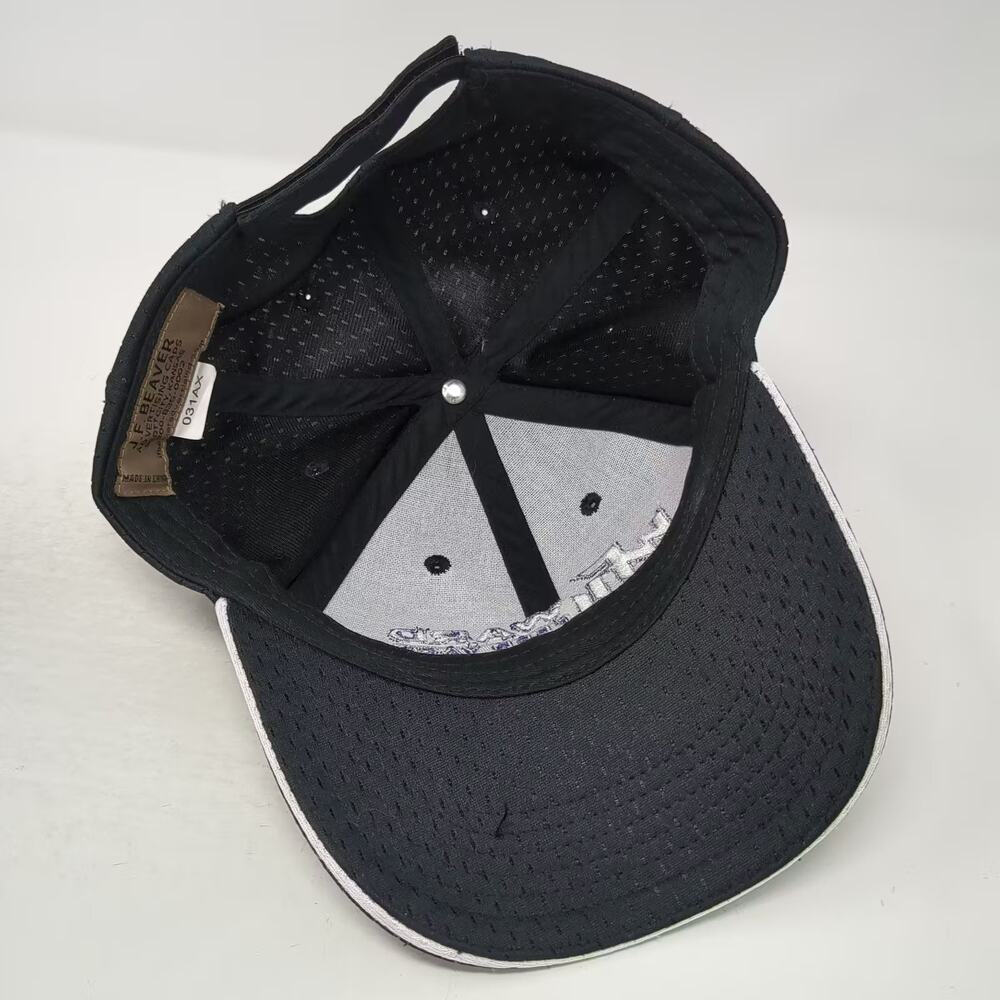 J.F. Beaver Ward Feed Yard Baseball Cap Black Purple Hat OS Strapback Perforated - Picture 7 of 9